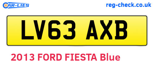 LV63AXB are the vehicle registration plates.