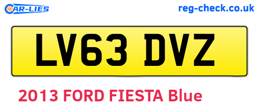 LV63DVZ are the vehicle registration plates.
