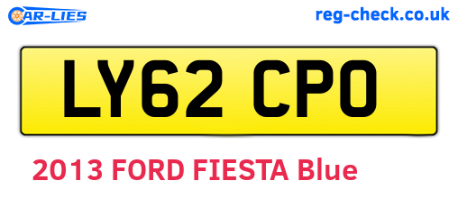 LY62CPO are the vehicle registration plates.
