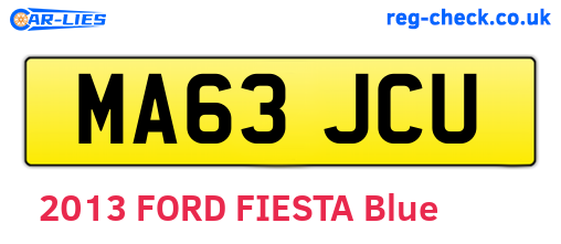MA63JCU are the vehicle registration plates.