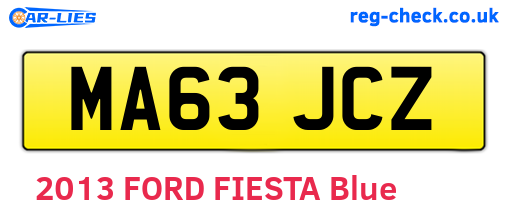 MA63JCZ are the vehicle registration plates.