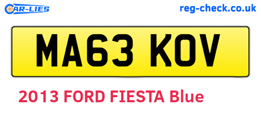 MA63KOV are the vehicle registration plates.