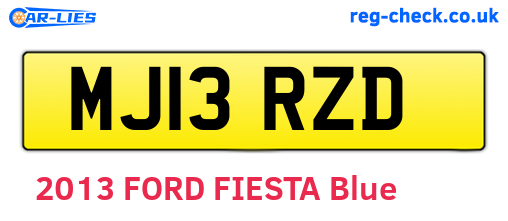 MJ13RZD are the vehicle registration plates.