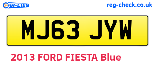 MJ63JYW are the vehicle registration plates.