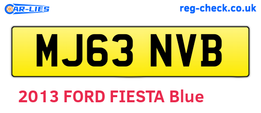 MJ63NVB are the vehicle registration plates.