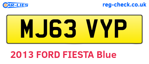 MJ63VYP are the vehicle registration plates.