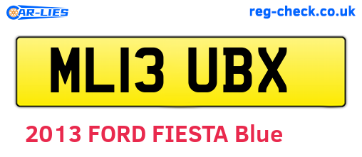 ML13UBX are the vehicle registration plates.
