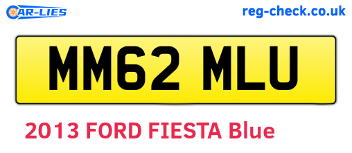 MM62MLU are the vehicle registration plates.