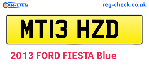 MT13HZD are the vehicle registration plates.