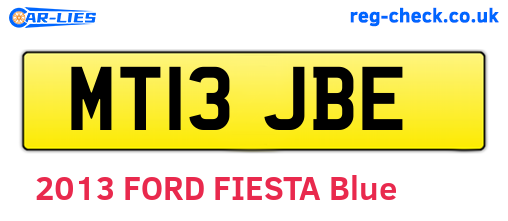 MT13JBE are the vehicle registration plates.