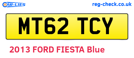 MT62TCY are the vehicle registration plates.