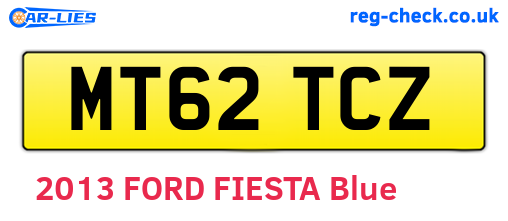 MT62TCZ are the vehicle registration plates.
