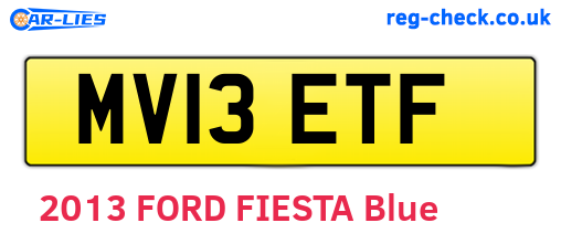 MV13ETF are the vehicle registration plates.