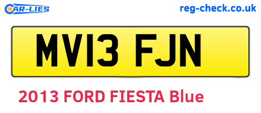 MV13FJN are the vehicle registration plates.