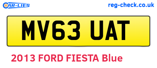MV63UAT are the vehicle registration plates.
