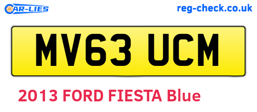 MV63UCM are the vehicle registration plates.