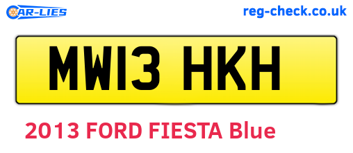 MW13HKH are the vehicle registration plates.