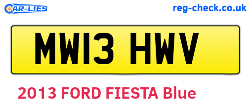MW13HWV are the vehicle registration plates.