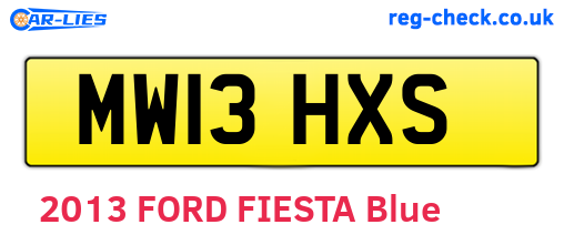 MW13HXS are the vehicle registration plates.