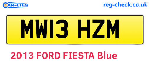 MW13HZM are the vehicle registration plates.