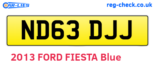 ND63DJJ are the vehicle registration plates.