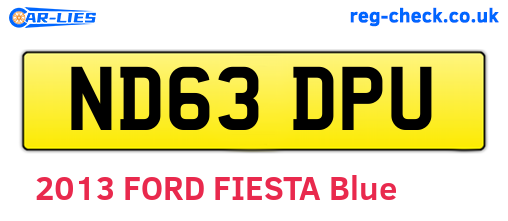 ND63DPU are the vehicle registration plates.