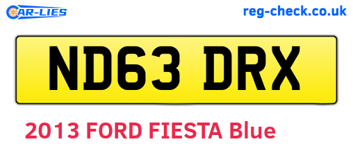 ND63DRX are the vehicle registration plates.