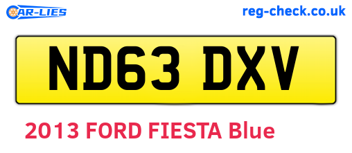 ND63DXV are the vehicle registration plates.