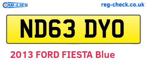 ND63DYO are the vehicle registration plates.