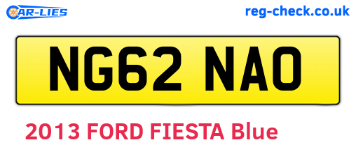 NG62NAO are the vehicle registration plates.