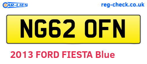 NG62OFN are the vehicle registration plates.
