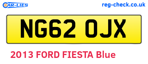 NG62OJX are the vehicle registration plates.