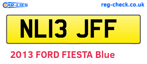 NL13JFF are the vehicle registration plates.