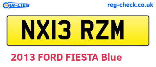 NX13RZM are the vehicle registration plates.