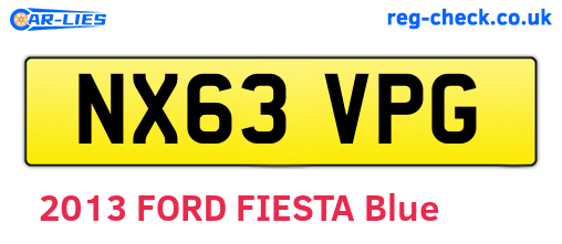 NX63VPG are the vehicle registration plates.