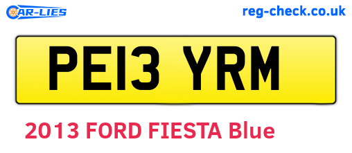 PE13YRM are the vehicle registration plates.