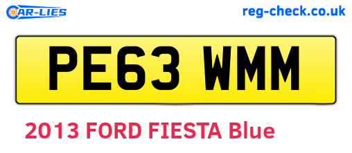 PE63WMM are the vehicle registration plates.