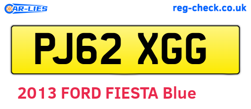 PJ62XGG are the vehicle registration plates.