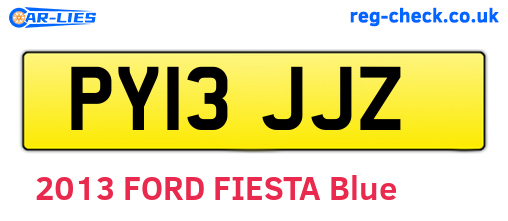 PY13JJZ are the vehicle registration plates.