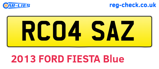 RC04SAZ are the vehicle registration plates.