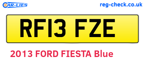RF13FZE are the vehicle registration plates.