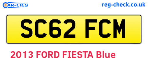 SC62FCM are the vehicle registration plates.