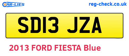 SD13JZA are the vehicle registration plates.