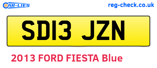 SD13JZN are the vehicle registration plates.