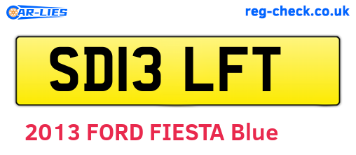 SD13LFT are the vehicle registration plates.