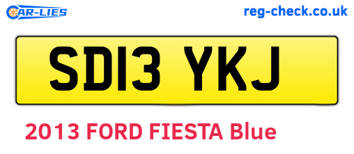 SD13YKJ are the vehicle registration plates.
