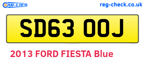 SD63OOJ are the vehicle registration plates.