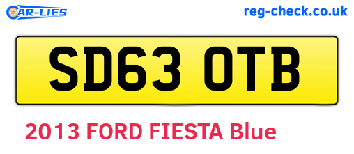 SD63OTB are the vehicle registration plates.