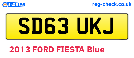 SD63UKJ are the vehicle registration plates.