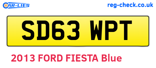 SD63WPT are the vehicle registration plates.